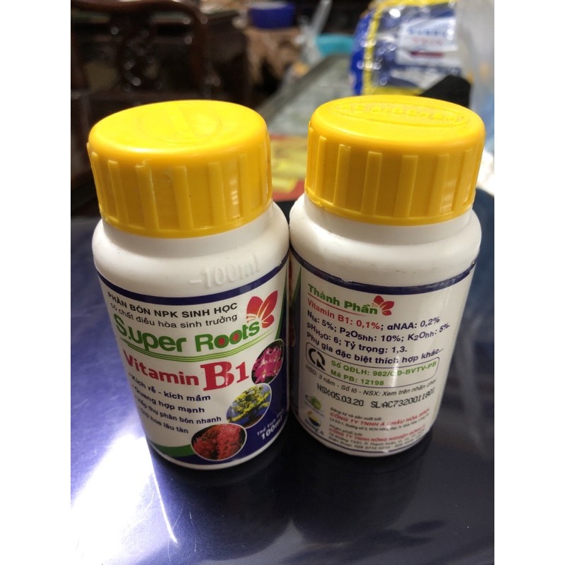 Phân bón NPK Sinh học / Vitamin B1 Super Root 100 ml Kích rễ / Kích mầm/ Giữ hoa lâu tàn ☘️