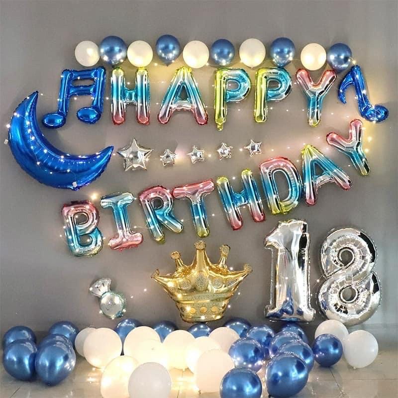 Bóng Trang Trí Vương Miện 5 Chóp Nhiều Màu Size 70Cm