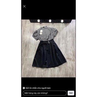 Set công sở sơ mi áo caro