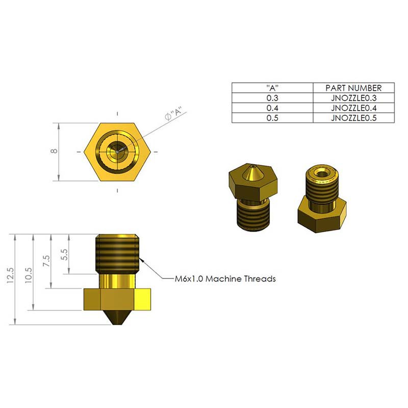 All Metal V6 Hotend 1.75mm Bowden Extruder for Prusa i3 Reprap 3D Printer