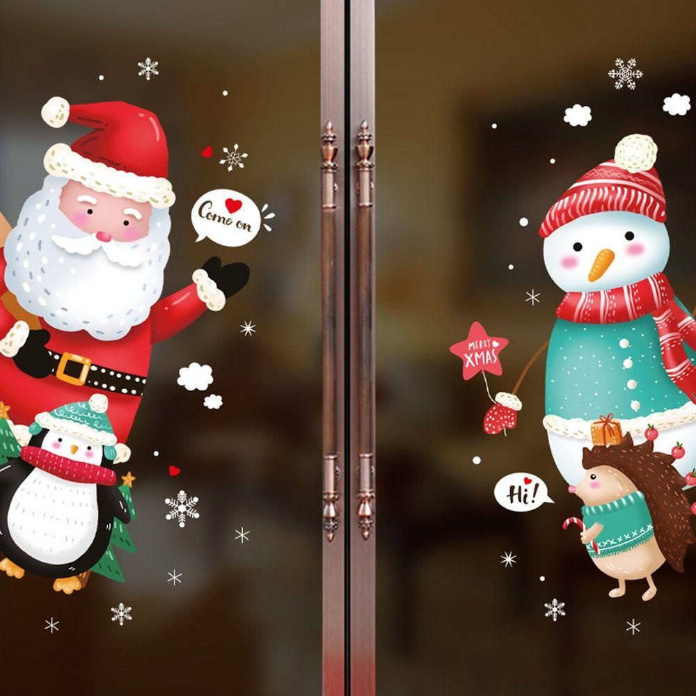 PINEVN Sticker Dán Cửa Sổ Trang Trí Giáng Sinh Năm Mới
