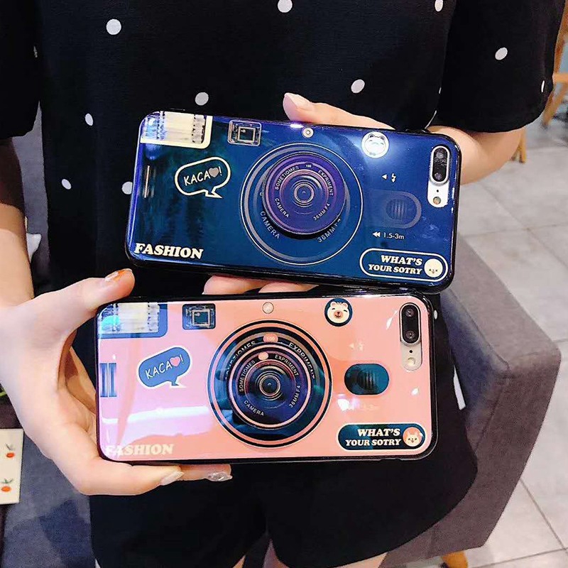 Ốp lưng họa tiết máy ảnh có dây móc tay cho OPPO A57 A39 F1S A37 A3 A3S A5 Neo 9 A59 A7 A5S F11 A9 F11 Pro | BigBuy360 - bigbuy360.vn