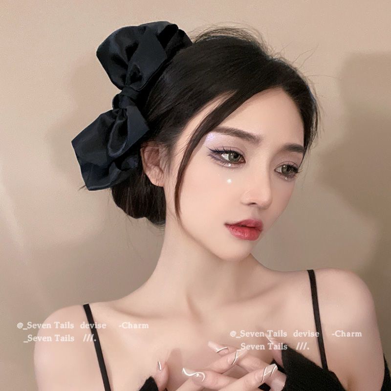 Kẹp Tóc Nơ Bướm Bằng Satin Cỡ Lớn Thời Trang Mùa Hè Cho Nữ