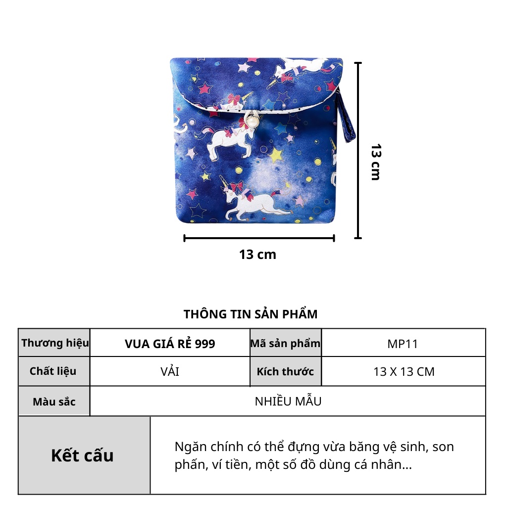 Túi đựng băng vệ sinh tiện lợi đa năng kín đáo sức chứa lớn họa tiết dễ thương MP11