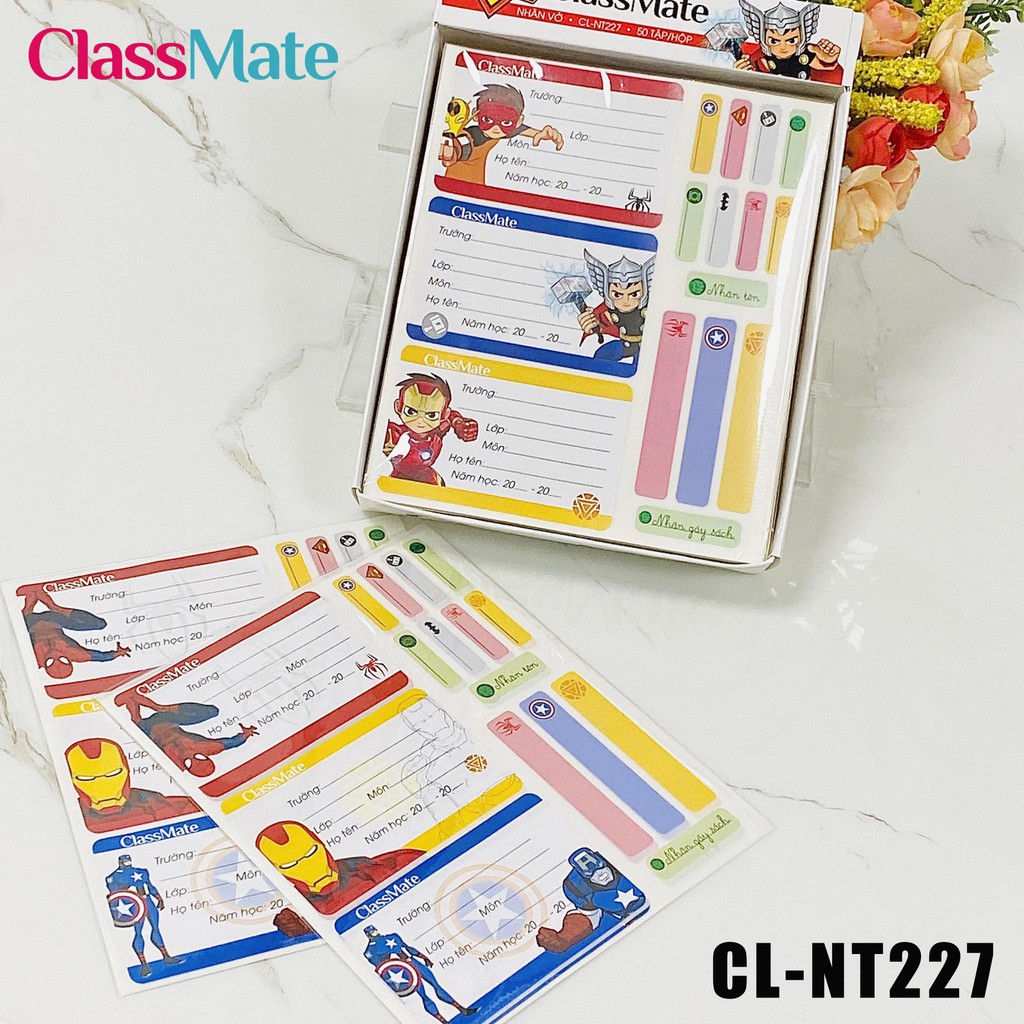 Nhãn Vở Siêu Nhân Có Keo Dán Sẵn CLASSMATE Super Kid, Chất Liệu Giấy Bóng Nổi Bật, Bám Dính Tốt 15 Cái/Tập NT227