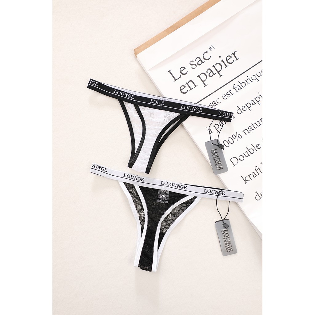 LOUNGE Sale Xả - Áo Bralette Ren Sexy Không Mút Tặng Kèm Quần Lọt Khe Cùng Loại | BigBuy360 - bigbuy360.vn