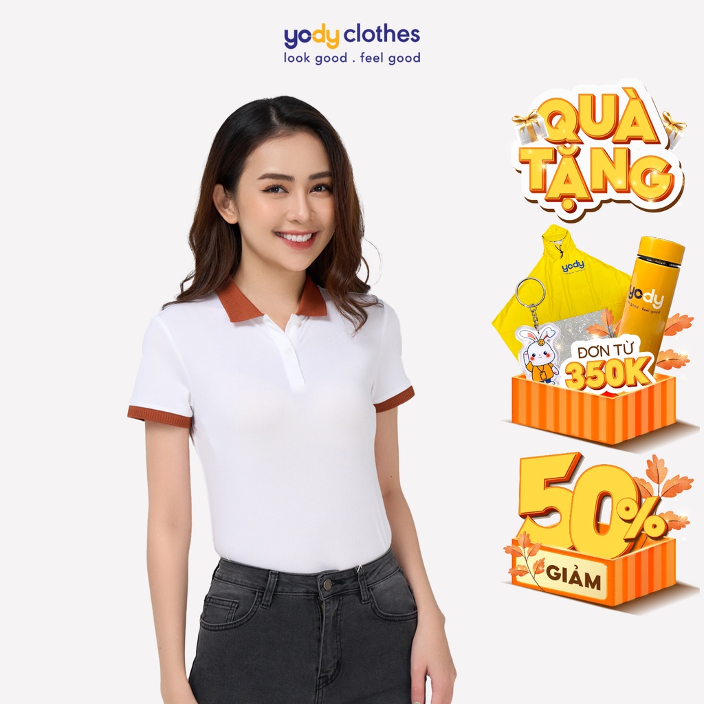Áo thun polo nữ YODY cổ bẻ vải coolmax cao cấp thoáng mát APN4394