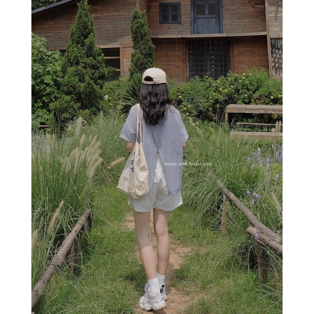 [GIÁ RẺ] SET SƠMI SỌC + SHORT TRẮNG | BigBuy360 - bigbuy360.vn