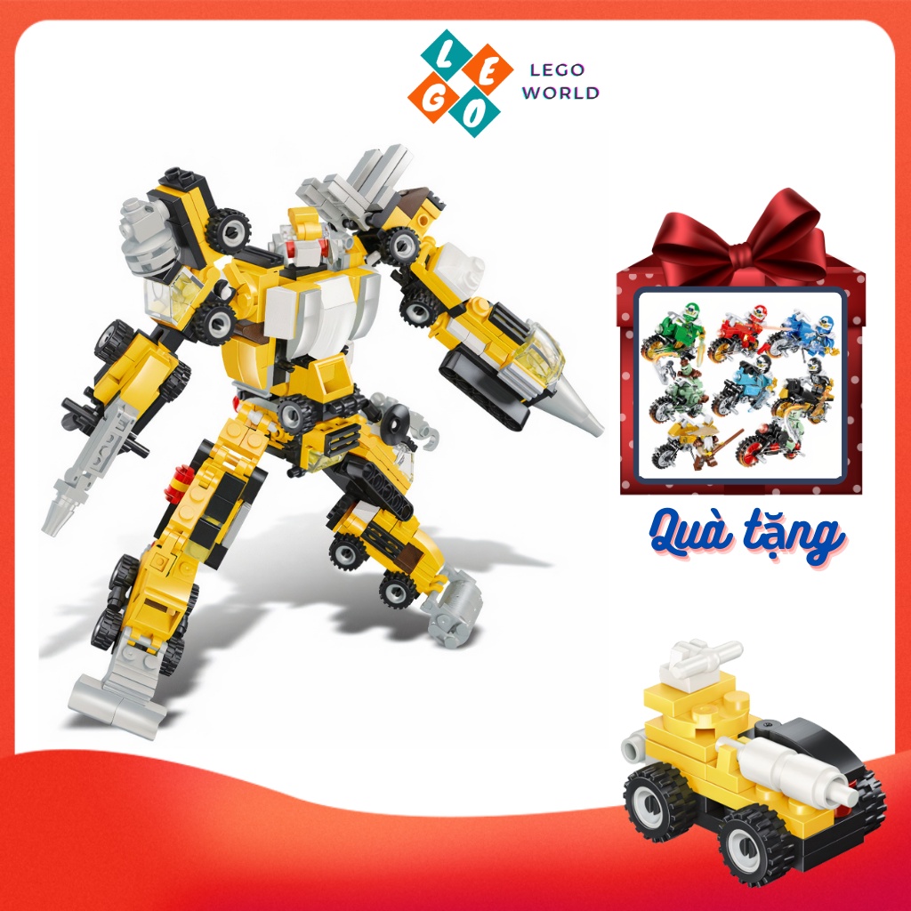 Đồ chơi lắp ráp 12 trong 1 cho bé Robot công trường 23007 - shop Lego World