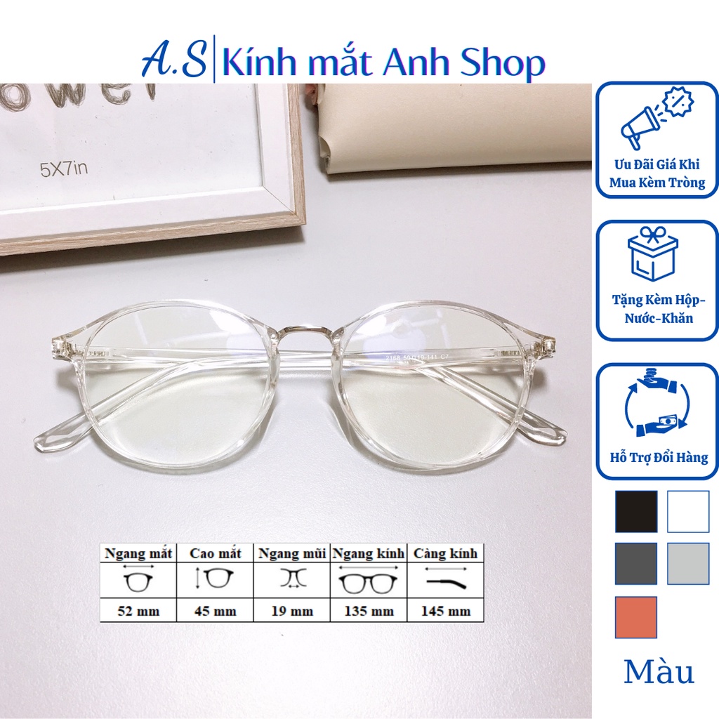 Kính tròn kích cỡ bé nam nữ chất liệu nhựa dẻo thời trang 2168A