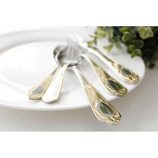 Bộ dao thìa dĩa Mulex Rococo - 30 món mạ vàng Germany