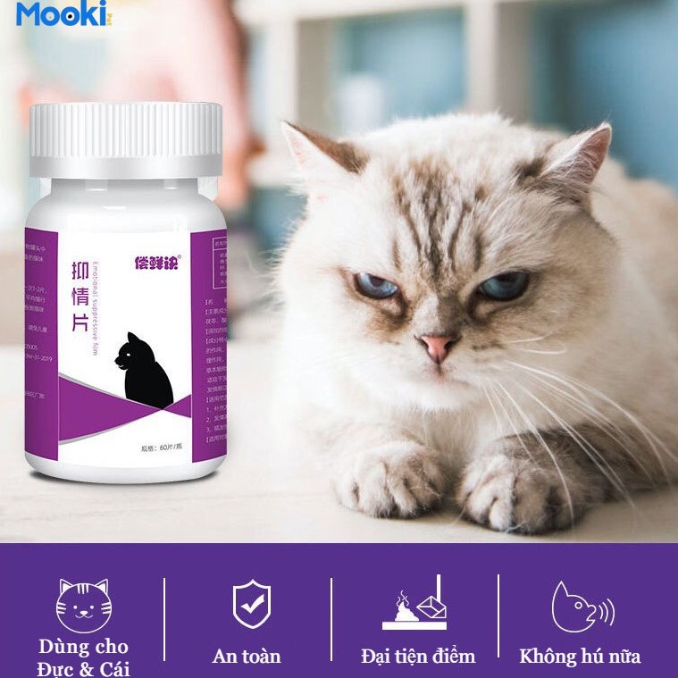 Dược phẩm bổ sung kiểm soát cảm súc động dục cho mèo [ MOOKIPET ]