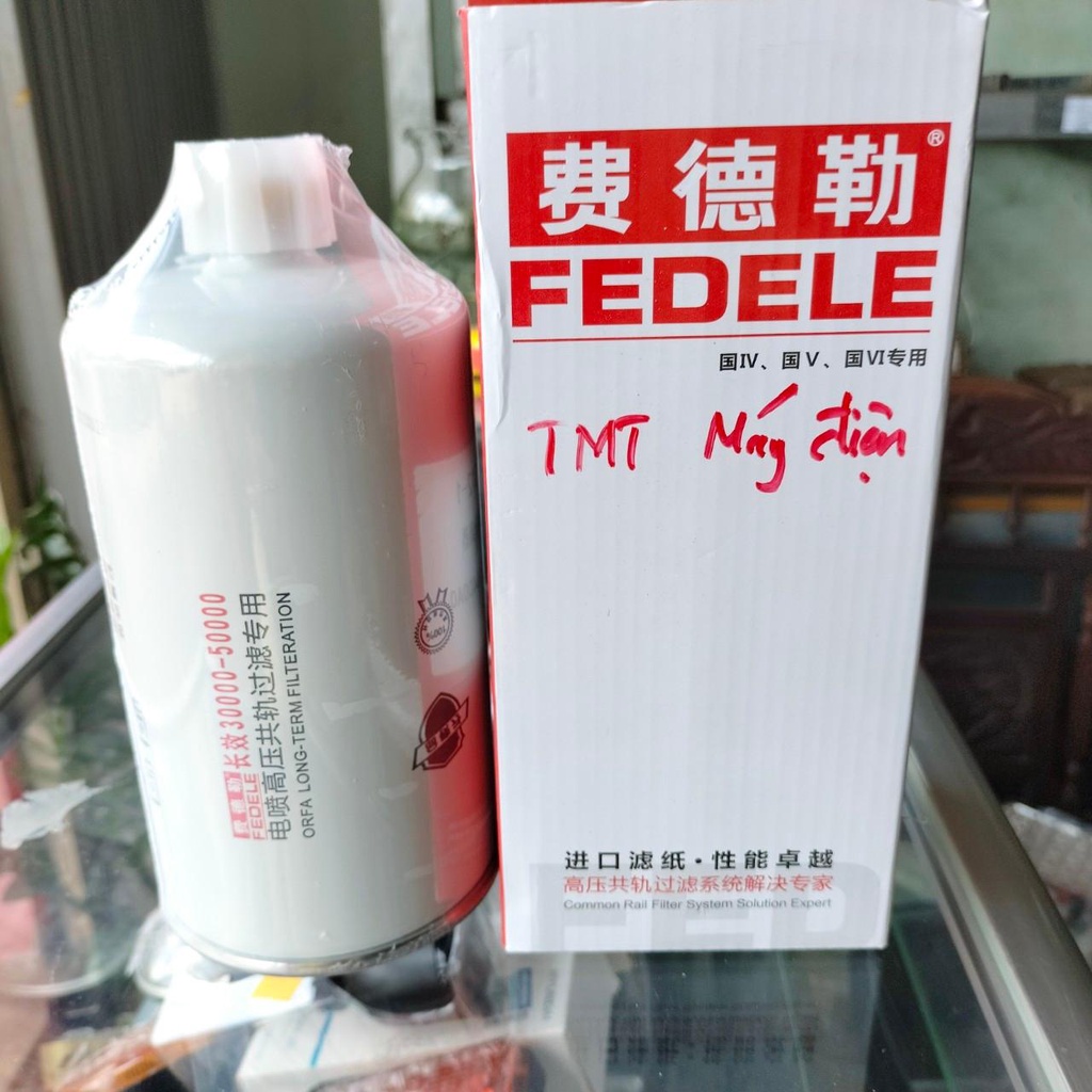Bộ đôi Lọc nhiên liệu  Thaco Ollin máy điện đời mới. Lọc tinh WBF1212-1, lọc thô có jack điện FS36268/FS36209