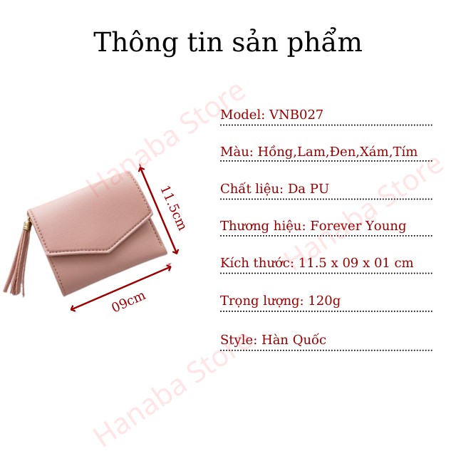 Ví Nữ Ngắn Cao Cấp Cầm Tay Nhỏ Gọn Phong Cách Hàn Quốc - VNB027