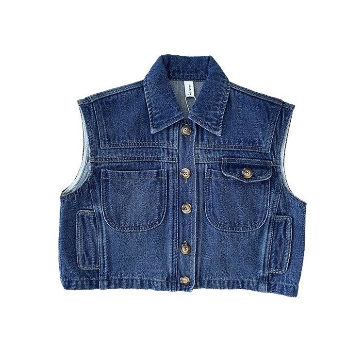 Áo khoác jean cộc tay cá tay cho bé A889