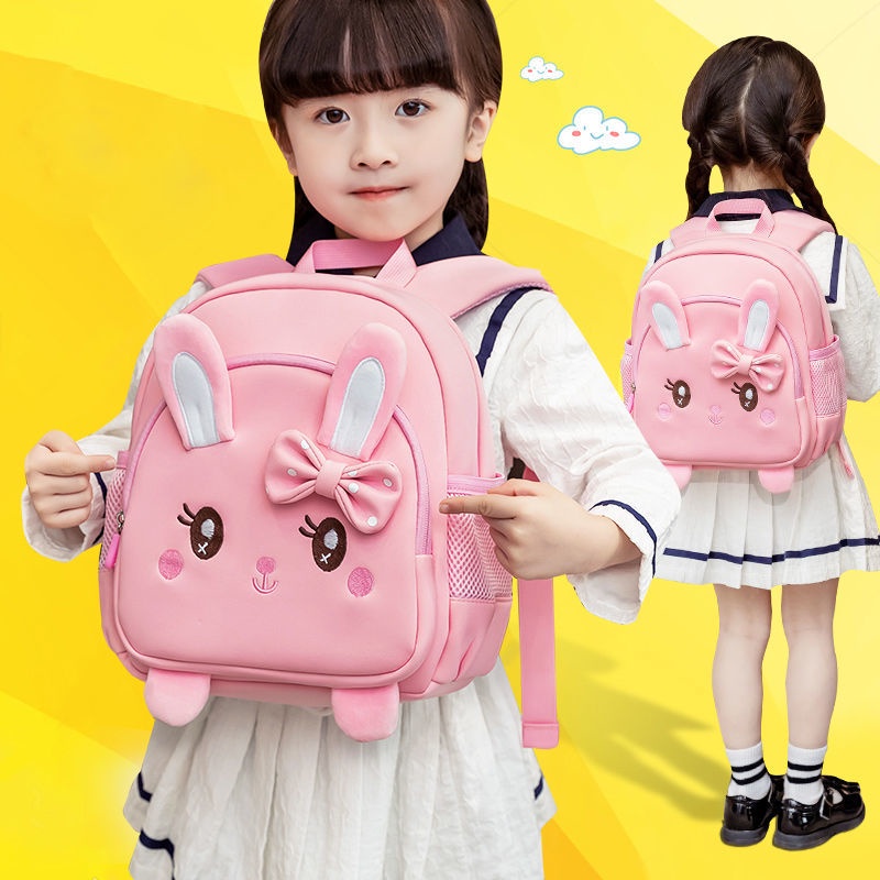 Ba Lô Đi Học Mẫu Giáo Hình Thỏ Trắng Cỡ Nhỏ / Vừa / Lớn Dễ Thương Chống Rơi Vỡ Cho Bé Gái Mẫu Giáo