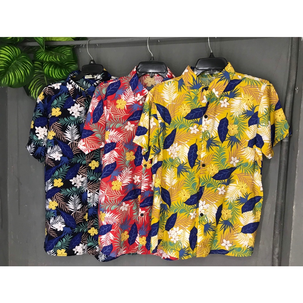 BIGSIZE 100-120KG /Áo Sơ Mi Hawaii Đi Biển Chất Đũi Cao Cấp