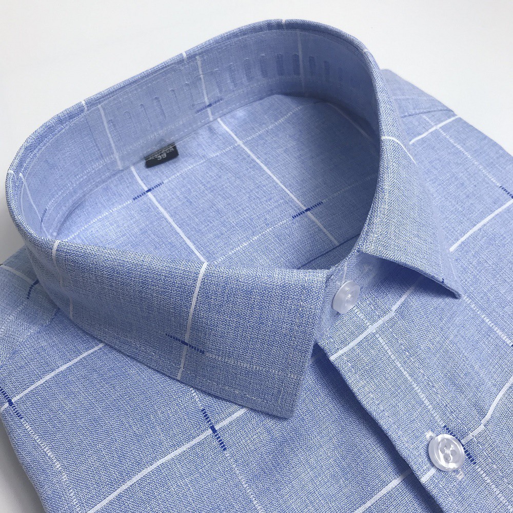 [HÀNG VIỆT NAM] Áo sơ mi nam thương hiệu Anton ngắn tay vải sợi tre màu xanh dương sọc trắng – GD 553 | BigBuy360 - bigbuy360.vn