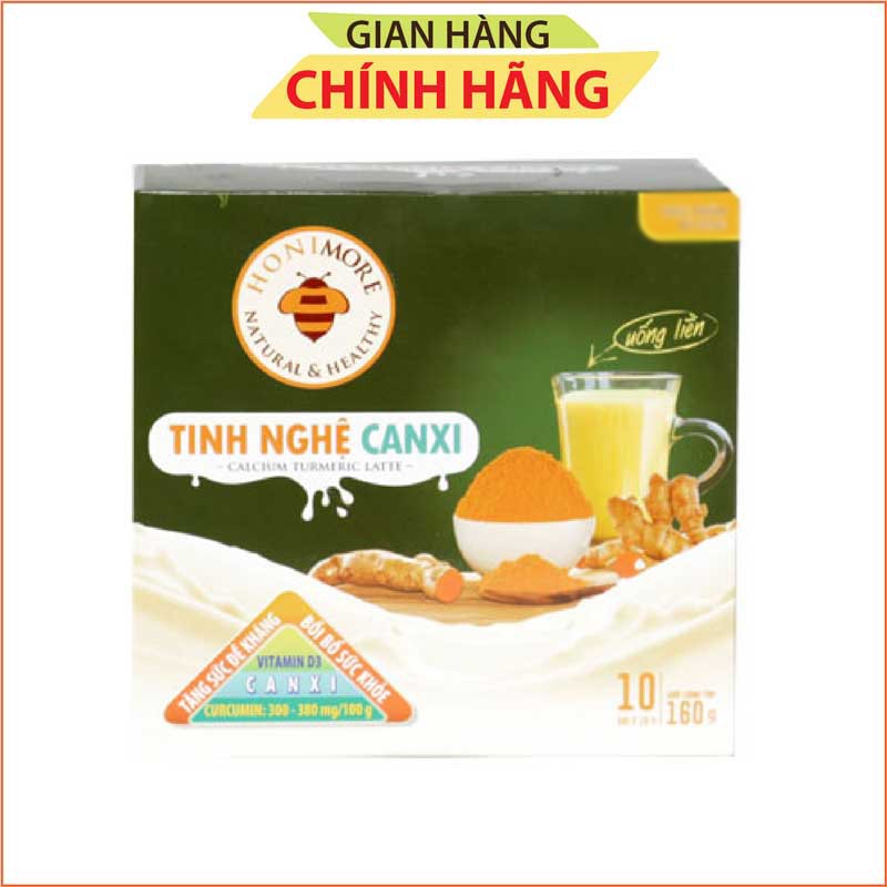 [Mã SKAMLTSM9 giảm 10% đơn 99K] Tinh bột nghệ Canxi Honimore 160g - tốt cho xương, làm đẹp da, tốt cho dạ dày