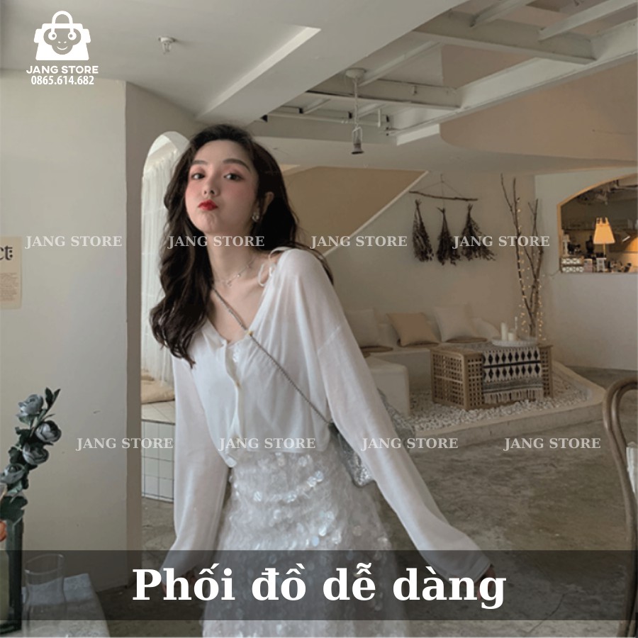 Áo Khoác Cardigan Tay Dài Vải Lụa Mỏng Thời Trang Mùa Hè Cho Nữ | BigBuy360 - bigbuy360.vn