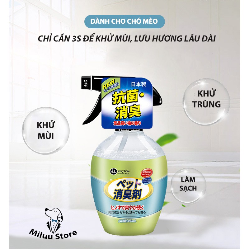 Xịt khử mùi chó mèo Luxury Lucian, xịt khử mùi nhập khẩu cao cấp [CỠ LỚN]