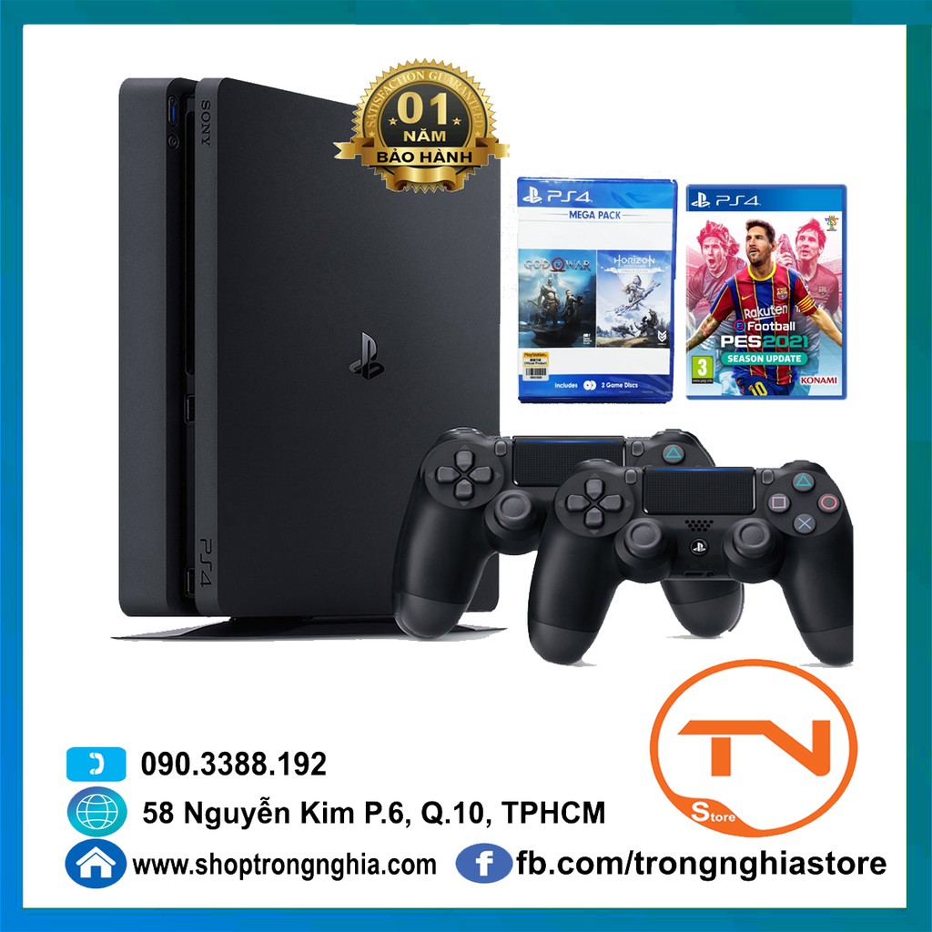 Máy PS4 Slim 2218B 1TB Sony [Bảo Hành 1 Năm] + 2 Tay Cầm +3 Games - Hàng Phân Phối Chính Thức