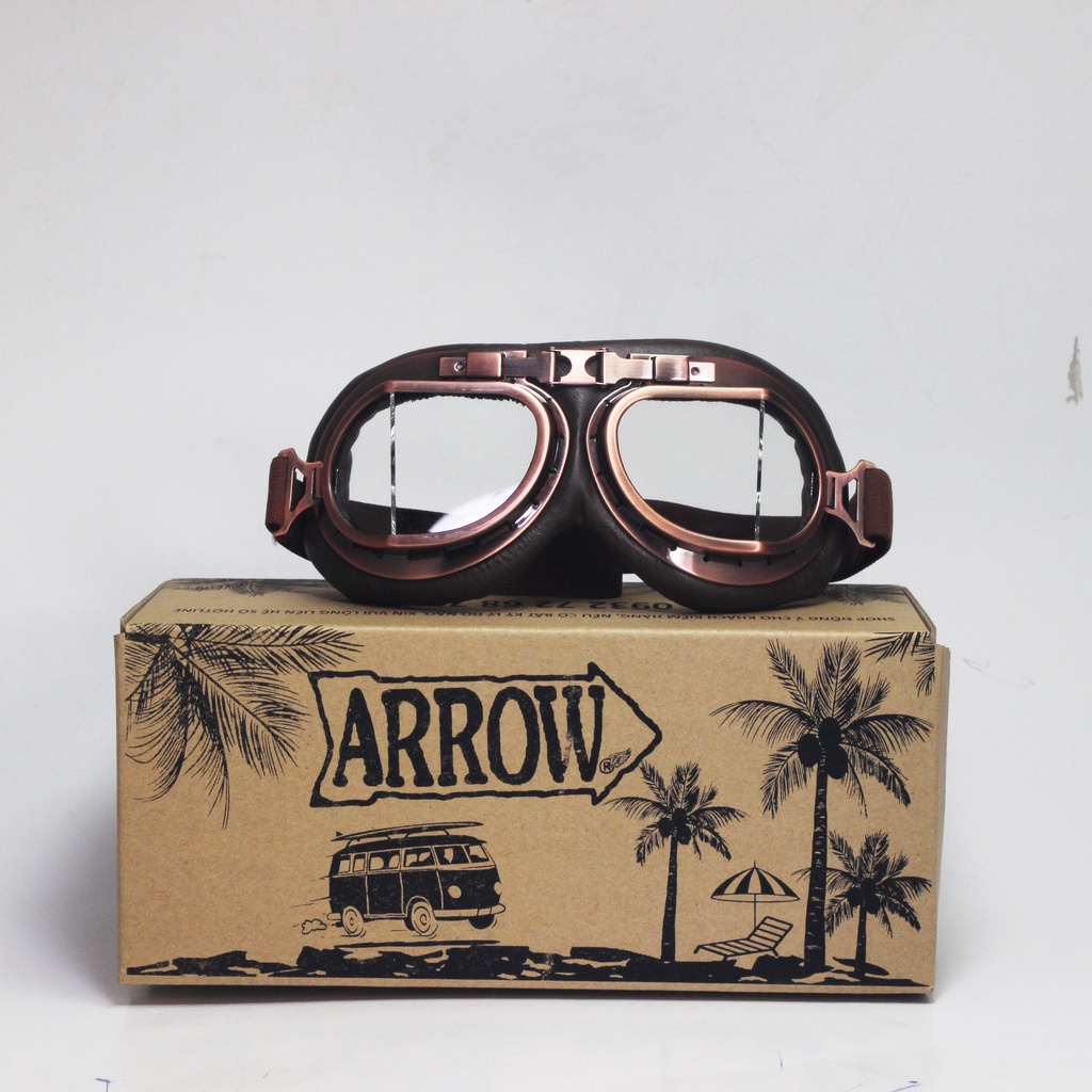 Kính phi công GG450 phụ kiện gắn mũ bảo hiểm dành cho người đi xe máy Arrow Shop