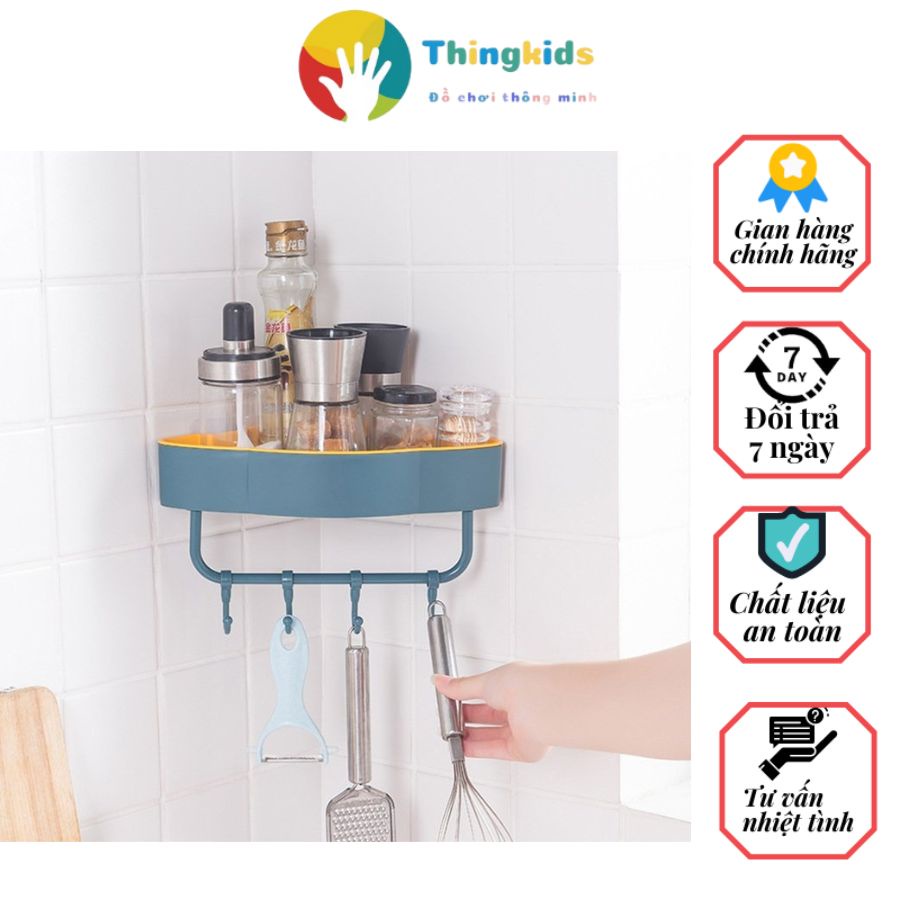 Kệ góc hút chân không dán tường siêu chắc tiết kiệm diện tích - Thingkids