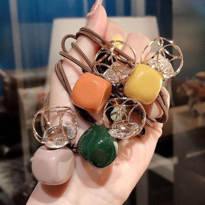 Dây Buộc Tóc Co Dãn Màu Trơn Phong Cách Hàn Quốc Cho Nữ C56