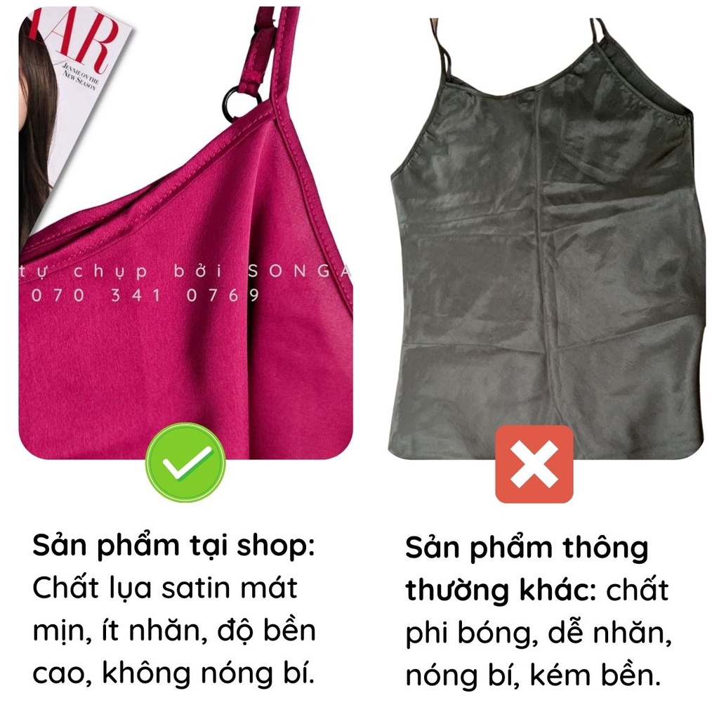 Váy ngủ, đầm ngủ lụa cao cấp hai dây trơn dáng suông mặc nhà