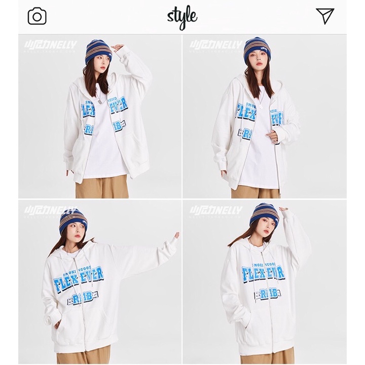 Áo khoác nelly nỉ sale (có sẵn) flexever rab chữ xanh