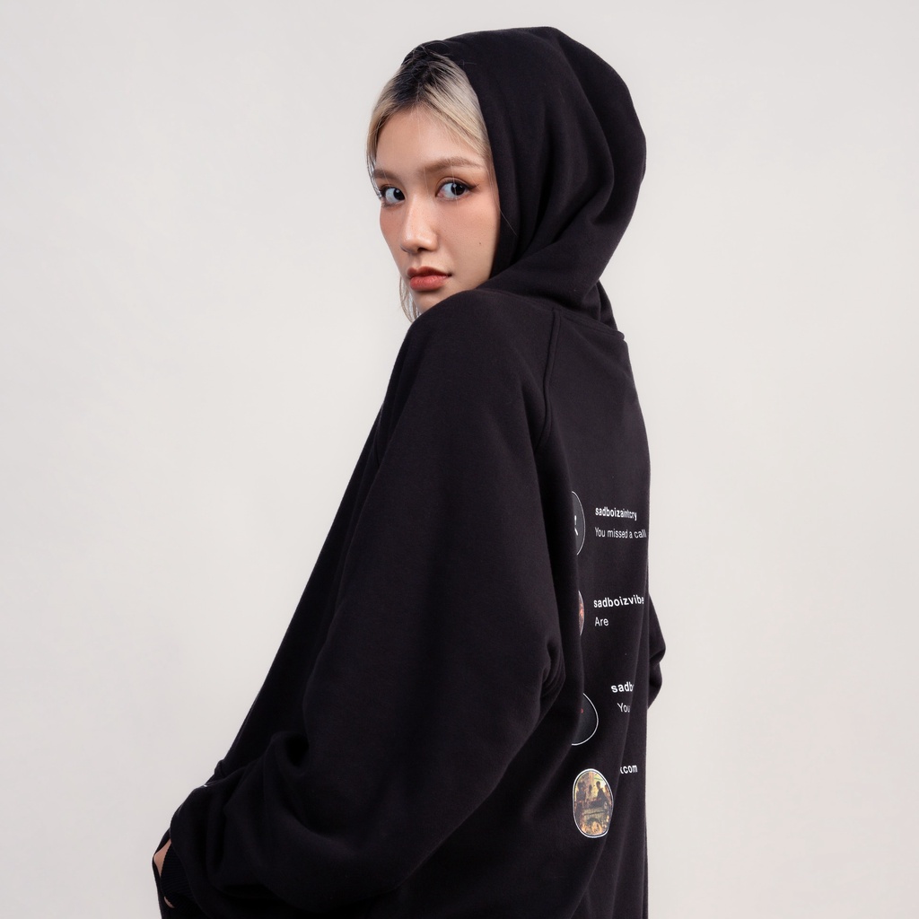 Áo hoodie SADBOIZ Sadtagram Black & Gray
