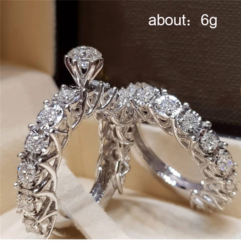 Fashion Flash Diamond Round Zircon Engagement Ring Ladies Ring Wholesale