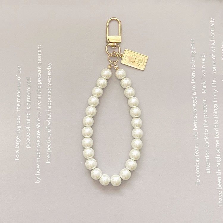Móc khóa phối hạt ngọc trai nhân tạo dễ thương xinh xắn