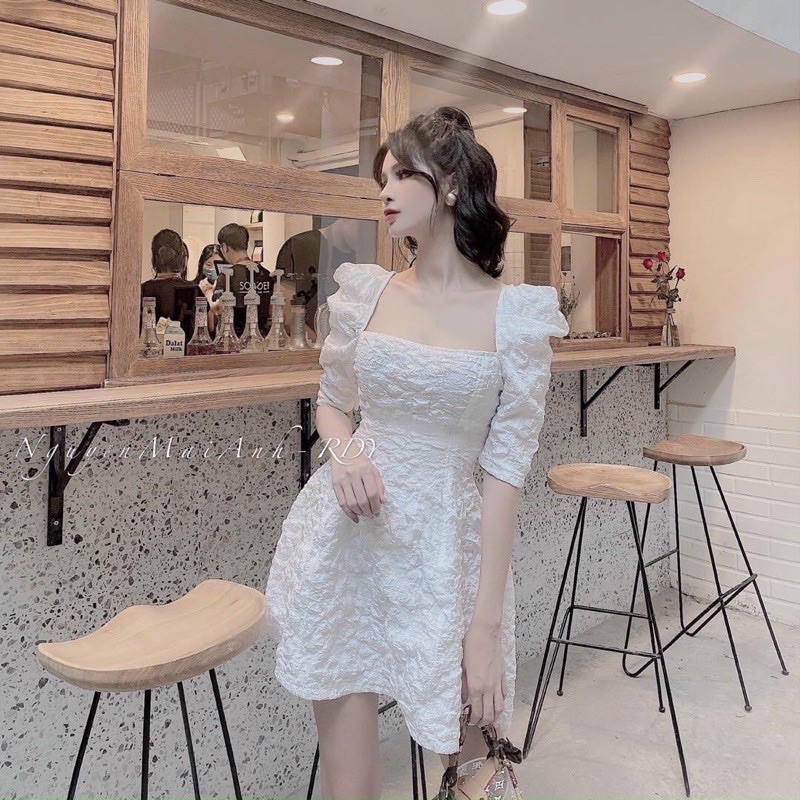 Đầm xốp tay phồng màu inbox | BigBuy360 - bigbuy360.vn