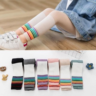 Quần tất legging len dài  phối màu bo co giãn thu đông Hàn Quốc Cho Bé Gái từ 1-9 tuổi