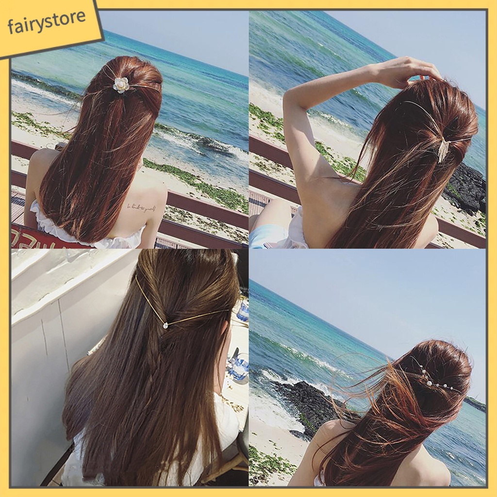 Cài trang trí phía sau tóc phối ngọc trai giả thời trang cho nữ