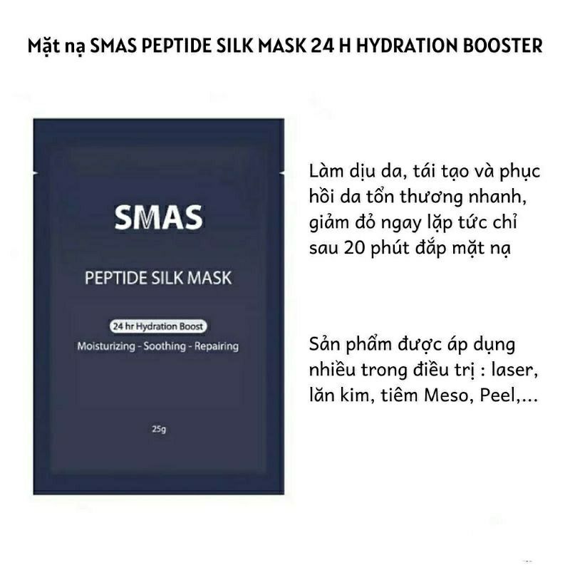 Mặt nạ dưỡng và phục hồi da SMAS Peptide Silk Mask 24H Hydration Boost 25G Nhật Bản dành cho da nhạy cảm, treatment | BigBuy360 - bigbuy360.vn