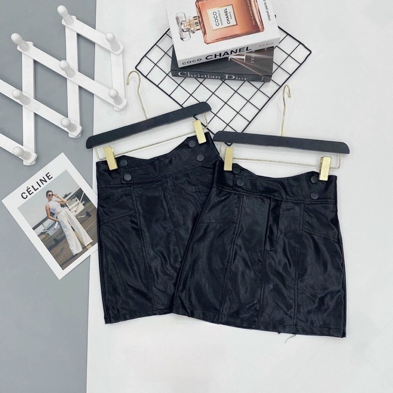 CHÂN VÁY DA DÁNG A KHUY CẠP CAO QUẢNG CHÂU MS17267