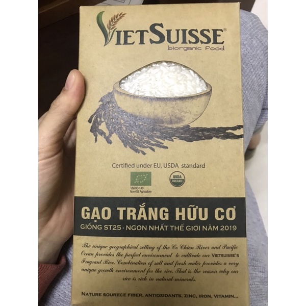 Gạo Việt hữu cơ 1kg cho bé ăn dặm thơm ngon trắng sạch