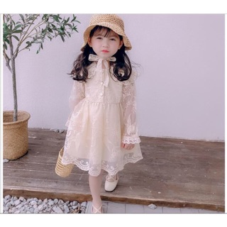 Váy đầm công chúa ren lưới có cổ cho bé gái tiểu thư xinh xắn 10-28kg(phom to)- hàng mới về bổ sung
