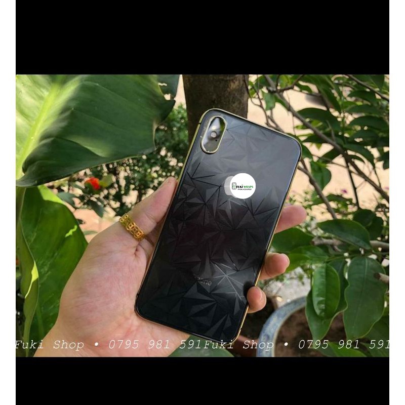 Tấm Dán mặt sau 3D Vân Kim cương 6 7 8 6plus 7plus 8plus X XS XR XSMAX 11 PRO MAX FukiShop