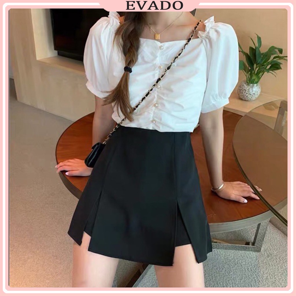 Chân váy cạp cao xẻ tà 2 bên EVADO CV11 | BigBuy360 - bigbuy360.vn