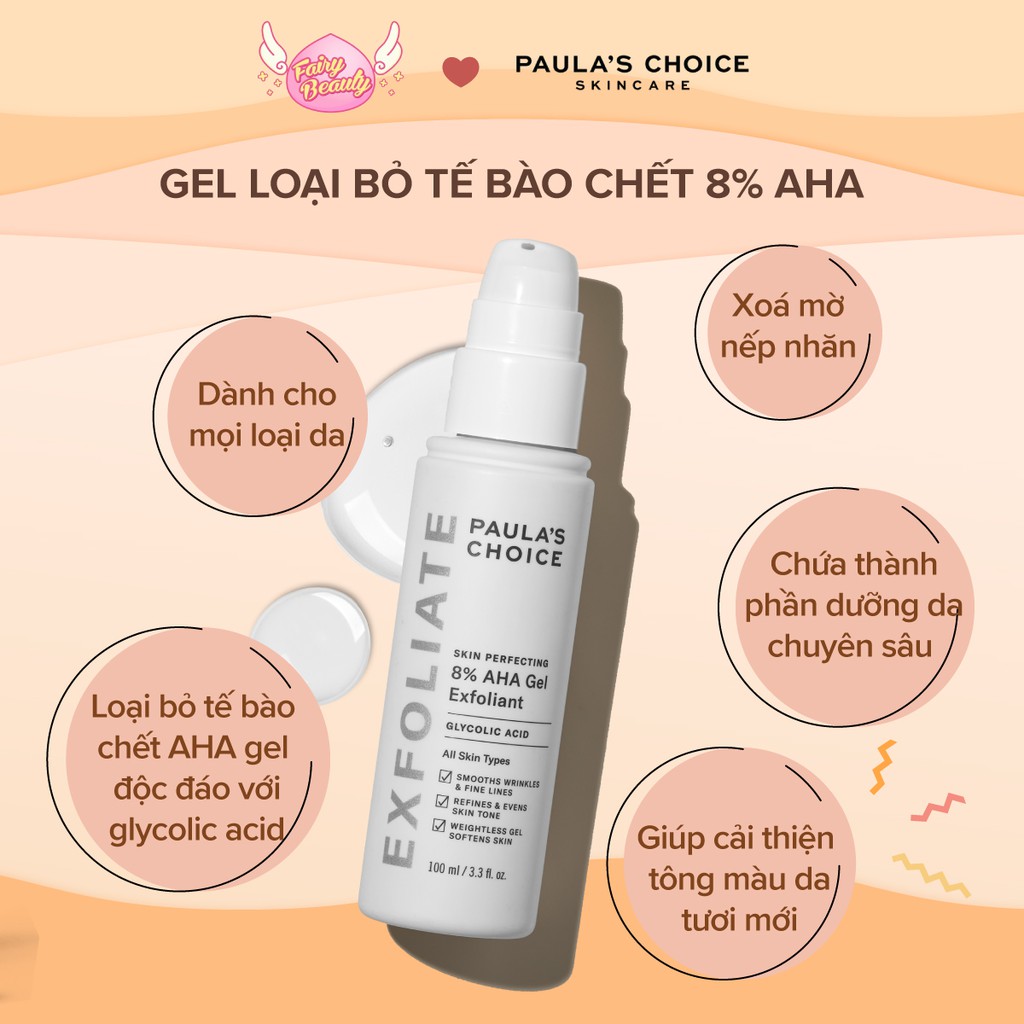 [PAULA'S CHOICE] Gel loại bỏ tế bào chết Skin Perfecting 8% AHA Gel Exfoliant (Mã 1900)