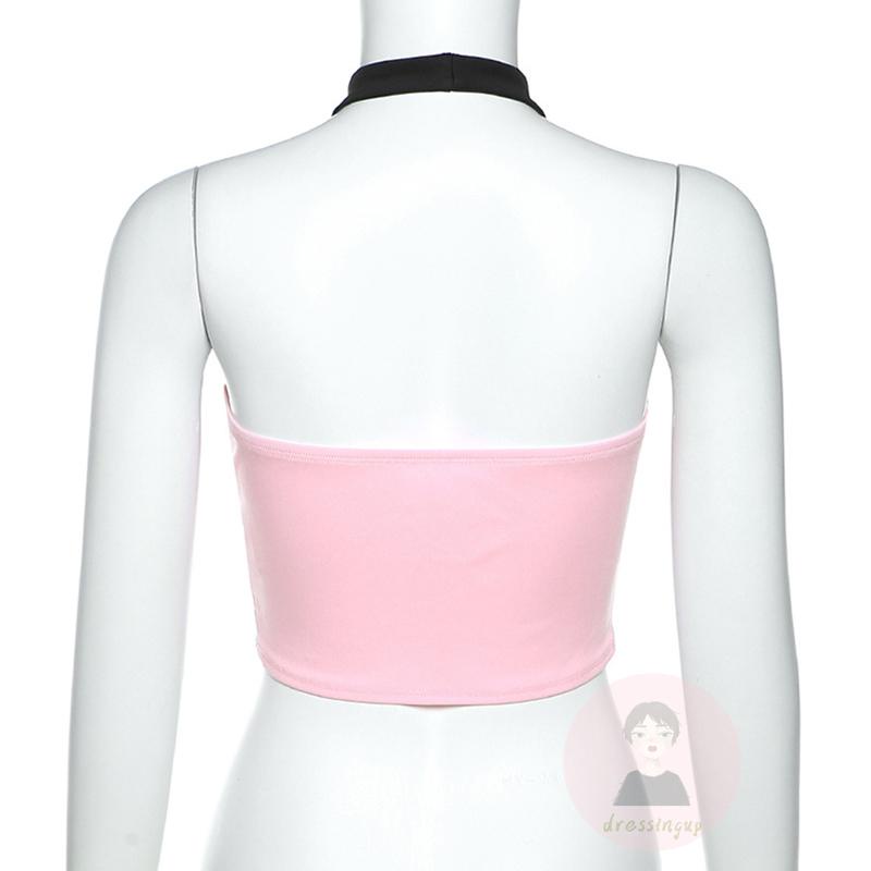 Áo Ba Lỗ Không Tay Hở Lưng Dây Đan Chéo Màu Sắc Phù Hợp Cho Mùa Hè