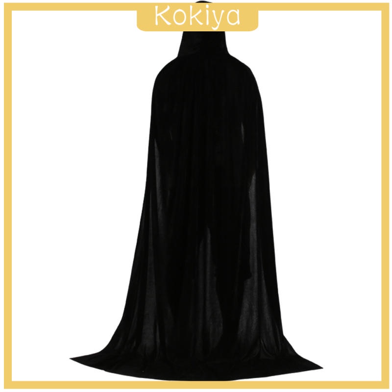 Áo choàng nhung đen dáng dài 150cm có mũ trùm dùng để hóa trang Halloween
 | BigBuy360 - bigbuy360.vn