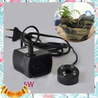[FREE SHIP => 50K ] Máy bơm chìm 5W kèm 4 bóng led nhiều màu cho thác nước mini, bể cảnh, tiểu cảnh