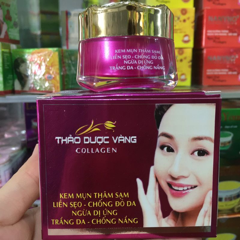 kem thảo dược vàng collagen kem mụn thâm sạm