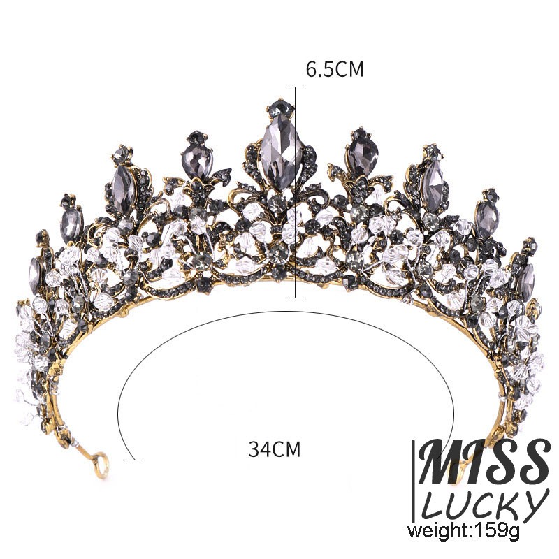 Vương miện cài tóc cô dâu đính đá pha lê sang trọng