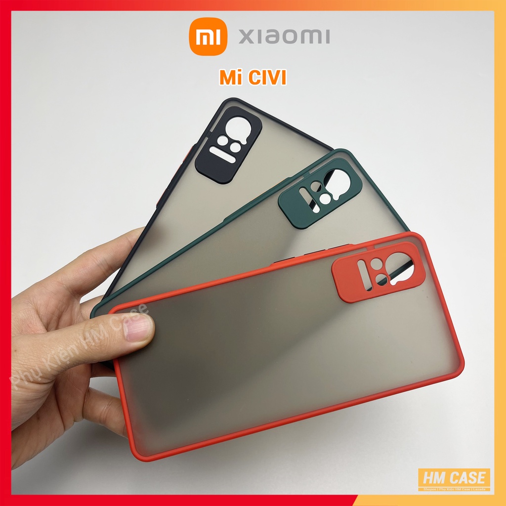 Ốp Lưng Phantom Xiaomi Mi CIVI, Lưng Nhám, Viền Màu, Bảo Bệ Camera